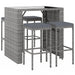 Set mobilier bar de grădină, cu perne, 5 piese, gri, poliratan - WALTI WALTI