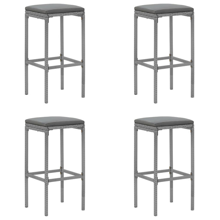 Set mobilier bar de grădină, cu perne, 5 piese, gri, poliratan - WALTI WALTI