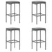 Set mobilier bar de grădină, cu perne, 5 piese, gri, poliratan - WALTI WALTI