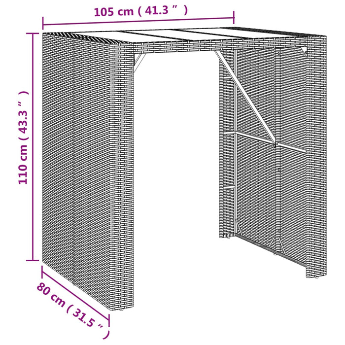 Set mobilier bar de grădină, cu perne, 5 piese, gri, poliratan - WALTI WALTI
