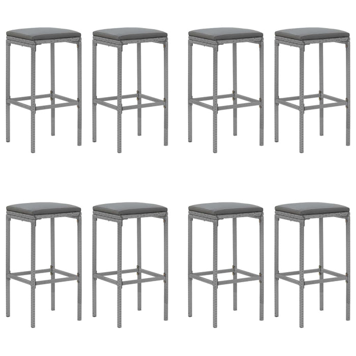 Set mobilier bar de grădină, cu perne, 9 piese, gri, poliratan - WALTI WALTI