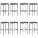 Set mobilier bar de grădină, cu perne, 9 piese, gri, poliratan - WALTI WALTI