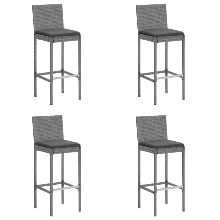 Set mobilier bar de grădină, cu perne, 5 piese, gri, poliratan - WALTI WALTI