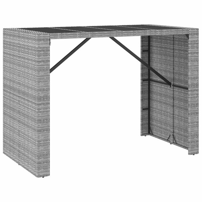 Set mobilier bar de grădină cu perne, 7 piese, gri, poliratan WALTI