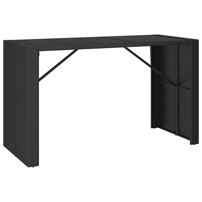 Set mobilier bar de grădină cu perne, 9 piese, negru, poliratan WALTI
