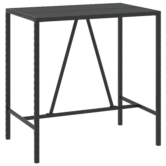 Set mobilier bar de grădină cu perne, 5 piese, negru, poliratan WALTI