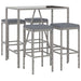 Set mobilier bar de grădină, cu perne, 5 piese, gri, poliratan - WALTI WALTI
