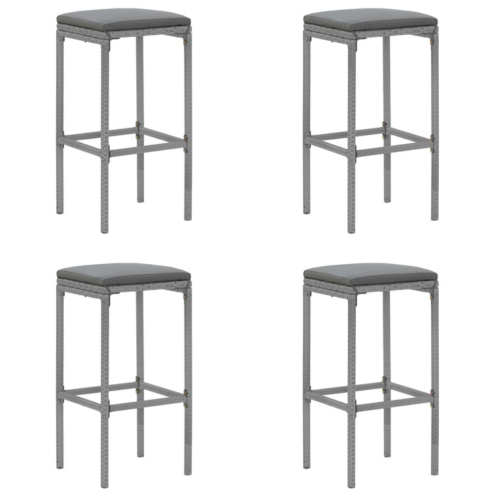 Set mobilier bar de grădină, cu perne, 5 piese, gri, poliratan - WALTI WALTI