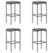 Set mobilier bar de grădină, cu perne, 5 piese, gri, poliratan - WALTI WALTI