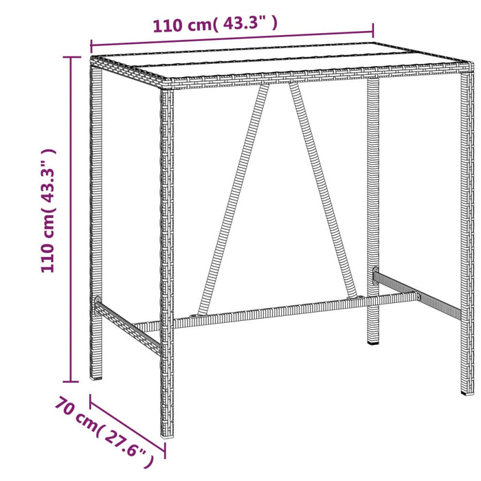 Set mobilier bar de grădină, cu perne, 5 piese, gri, poliratan - WALTI WALTI