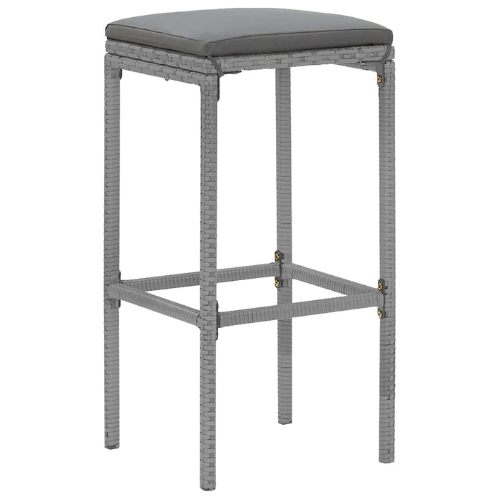 Set mobilier bar de grădină cu perne, 7 piese, gri, poliratan WALTI