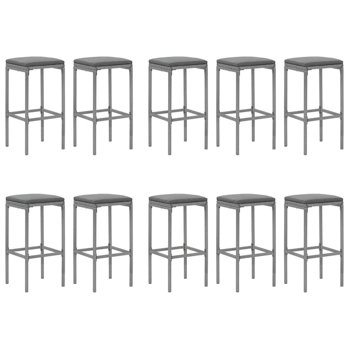 Set mobilier de grădină cu perne, 11 piese, gri, poliratan - WALTI WALTI