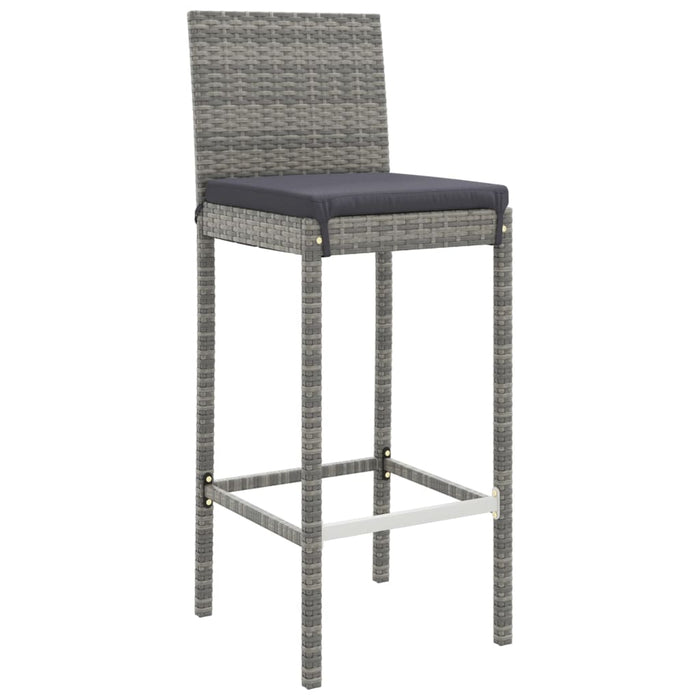 Set mobilier bar de grădină, cu perne, 5 piese, gri, poliratan WALTI