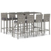 Set mobilier bar de grădină, cu perne, 9 piese, gri, poliratan - WALTI WALTI