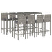 Set mobilier bar de grădină, cu perne, 9 piese, gri, poliratan - WALTI WALTI