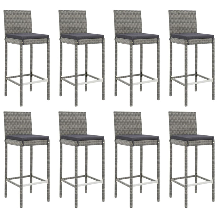 Set mobilier bar de grădină, cu perne, 9 piese, gri, poliratan - WALTI WALTI