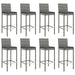 Set mobilier bar de grădină, cu perne, 9 piese, gri, poliratan - WALTI WALTI
