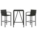 Set mobilier bar de grădină, 3 piese, negru, poliratan - WALTI WALTI