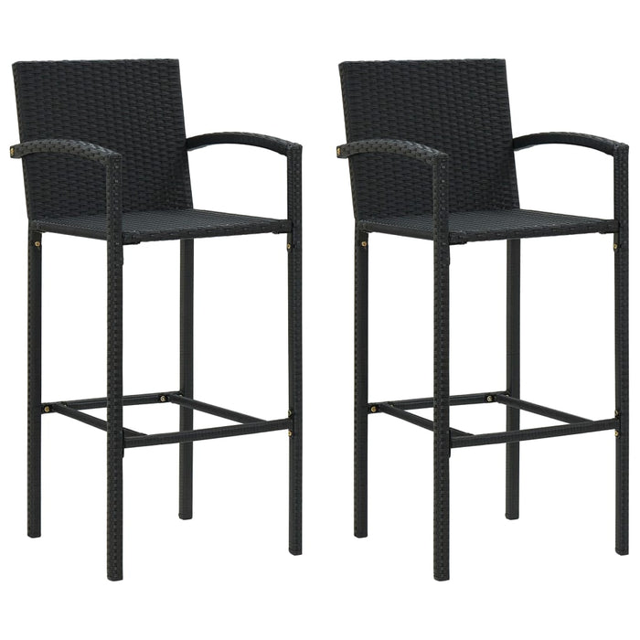 Set mobilier bar de grădină, 3 piese, negru, poliratan - WALTI WALTI