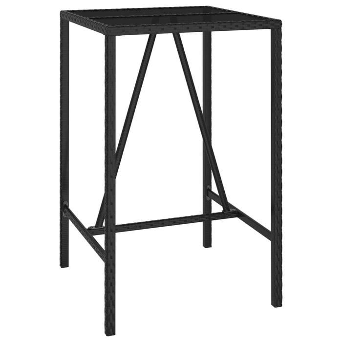 Set mobilier bar de grădină, 3 piese, negru, poliratan - WALTI WALTI
