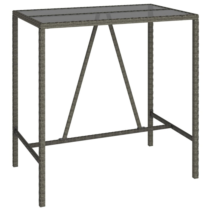 Set mobilier bar de grădină, 7 piese, gri, poliratan WALTI