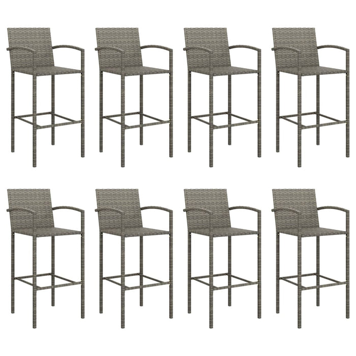 Set mobilier bar de grădină, 9 piese, gri, poliratan - WALTI WALTI
