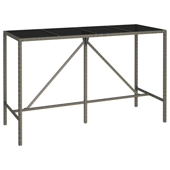 Set mobilier bar de grădină, 11 piese, gri, poliratan WALTI