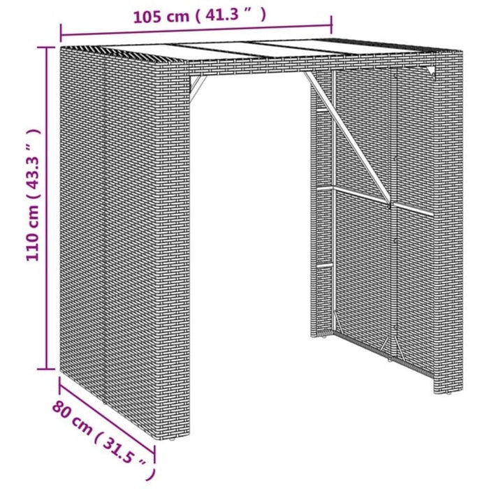 Set mobilier bar de grădină, 5 piese, gri, poliratan - WALTI WALTI