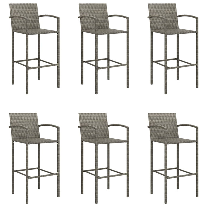 Set mobilier bar de grădină, 7 piese, gri, poliratan WALTI