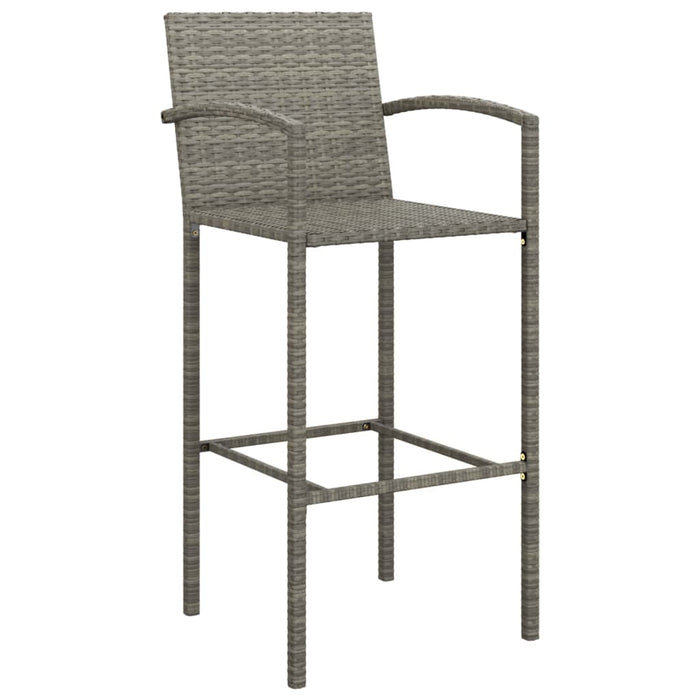 Set mobilier bar de grădină, 7 piese, gri, poliratan WALTI