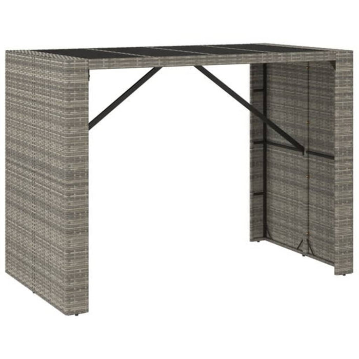 Set mobilier bar de grădină, 7 piese, gri, poliratan WALTI