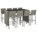 Set mobilier bar de grădină, 9 piese, gri, poliratan - WALTI WALTI