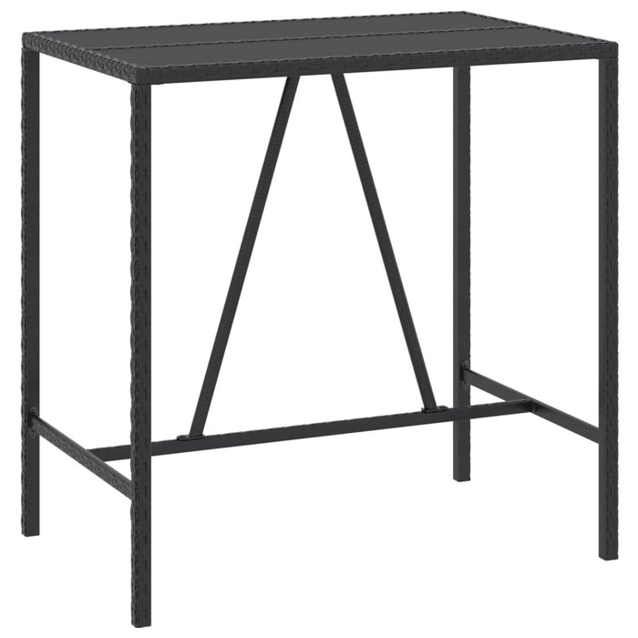 Set bar pentru grădină, 7 piese, negru, poliratan/lemn acacia - WALTI WALTI