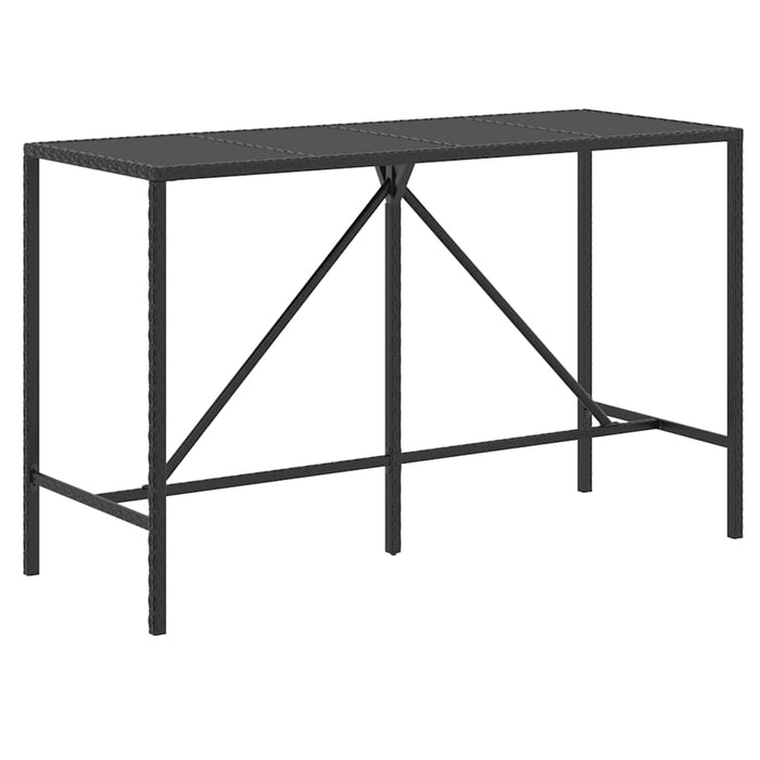 Set bar pentru grădină, 9 piese, negru, poliratan/lemn acacia WALTI