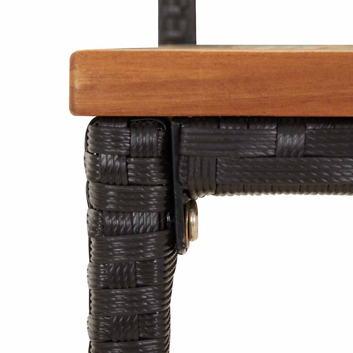 Set bar pentru grădină, 9 piese, negru, poliratan/lemn acacia - WALTI WALTI