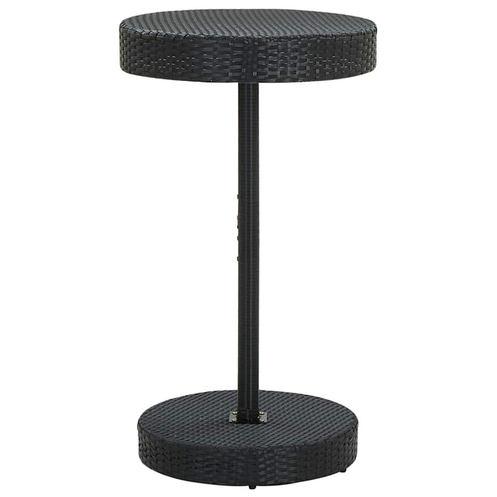 Set bar pentru grădină, 3 piese, negru, poliratan/lemn acacia WALTI