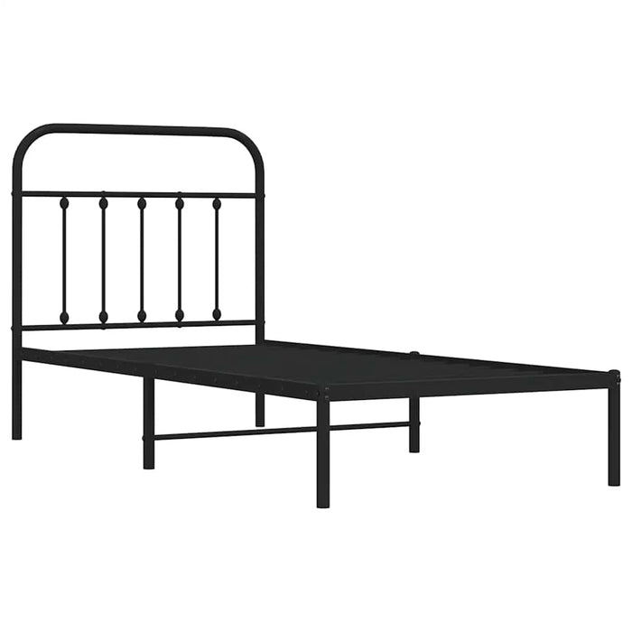 Cadru pat metalic cu tăblie, negru, 90x200 cm - WALTI WALTI