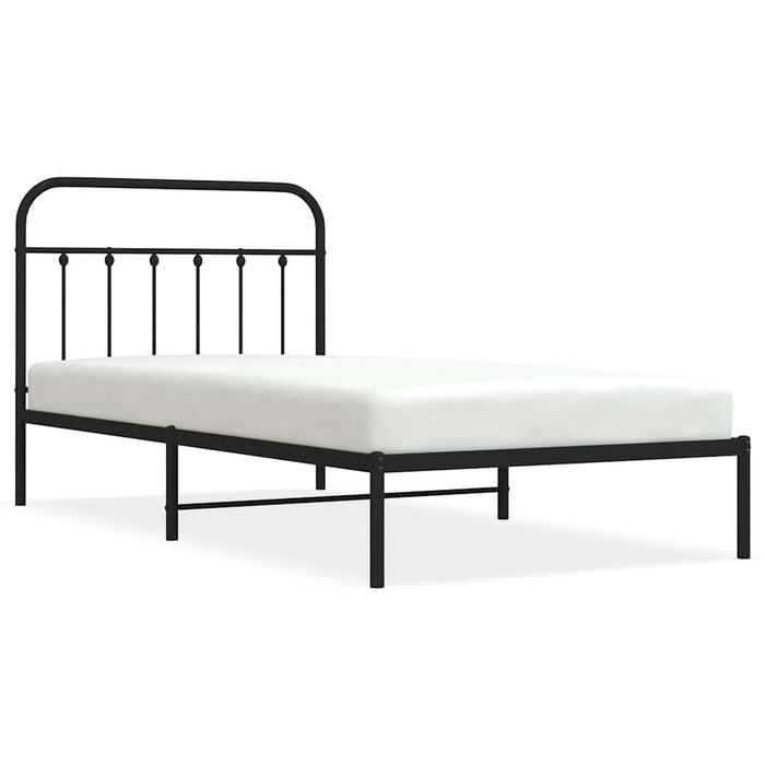Cadru de pat din metal cu tăblie, negru, 100x200 cm - WALTI WALTI
