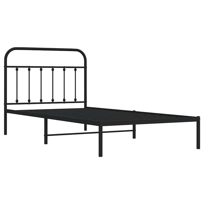 Cadru de pat din metal cu tăblie, negru, 100x200 cm - WALTI WALTI