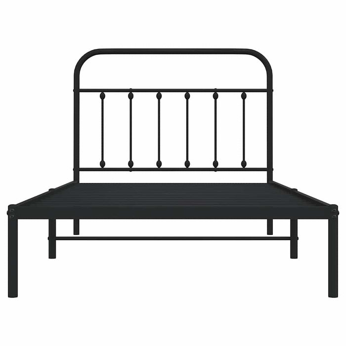 Cadru de pat din metal cu tăblie, negru, 100x200 cm - WALTI WALTI