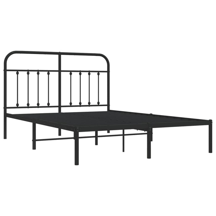 Cadru de pat metalic cu tăblie, negru, 140x190 cm - WALTI WALTI