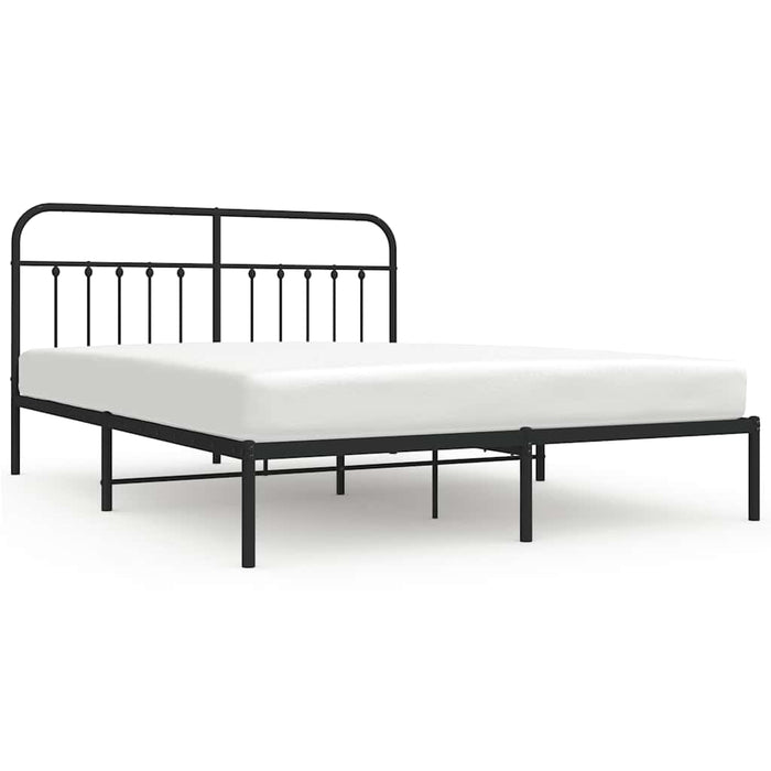 Cadru de pat metalic cu tăblie, negru, 183x213 cm - WALTI WALTI