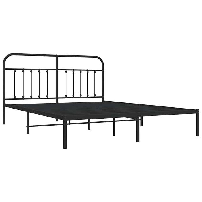 Cadru de pat metalic cu tăblie, negru, 183x213 cm - WALTI WALTI