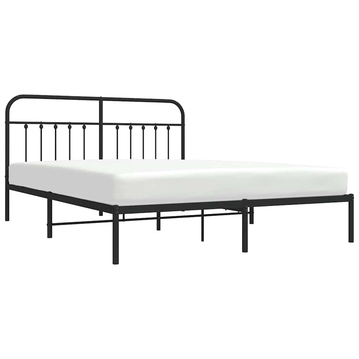 Cadru de pat metalic cu tăblie, negru, 183x213 cm - WALTI WALTI