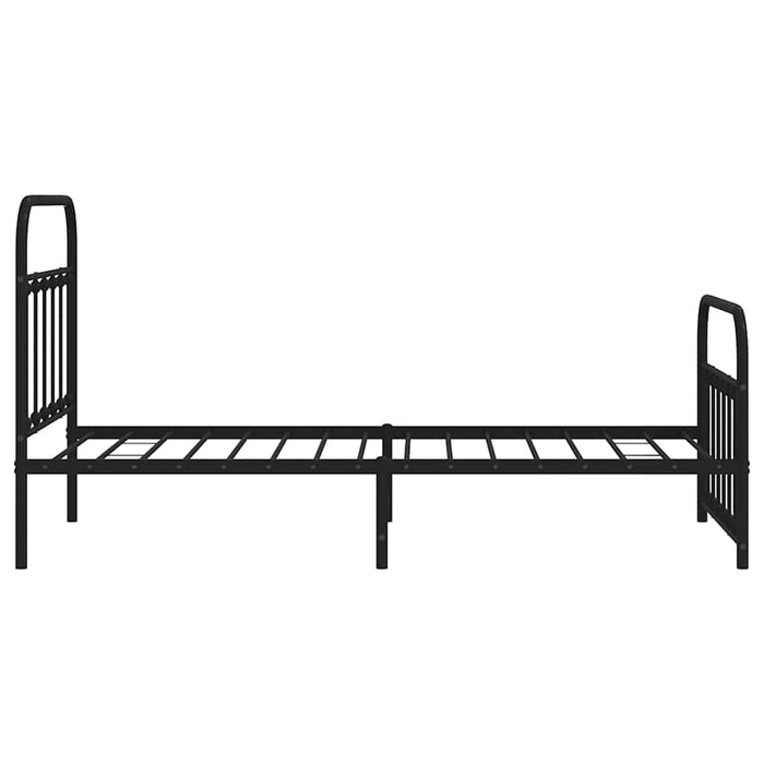 Cadru pat metalic cu tăblii de cap/picioare, negru, 100x190 cm - WALTI WALTI