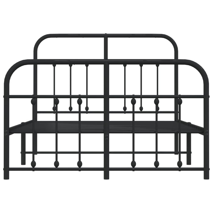 Cadru pat metalic cu tăblie de cap/picioare, negru, 120x190 cm - WALTI WALTI
