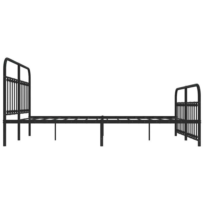 Cadru pat metalic cu tăblii de cap/picioare, negru, 183x213 cm - WALTI WALTI