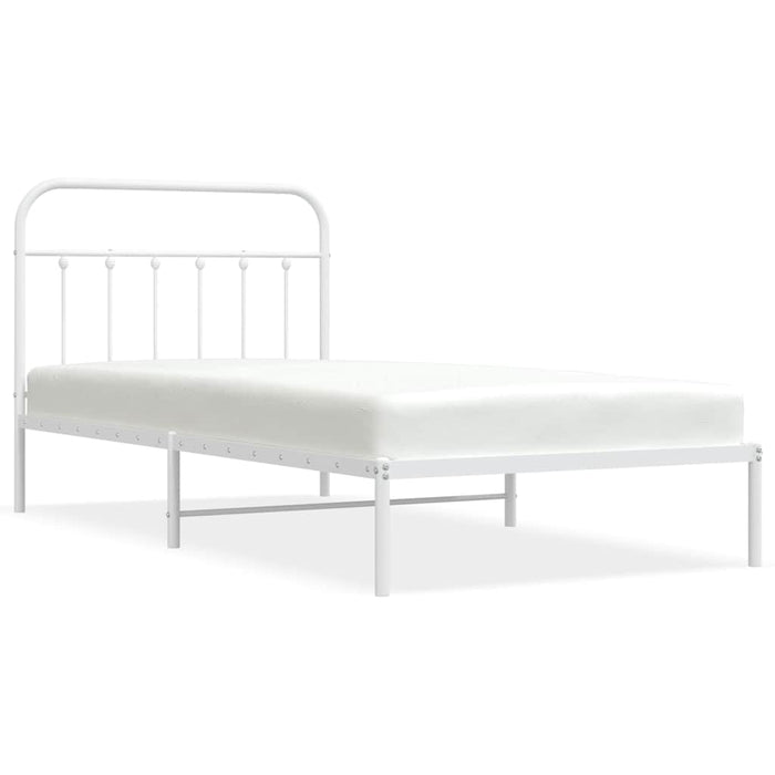 Cadru de pat din metal cu tăblie, alb, 100x200 cm - WALTI WALTI