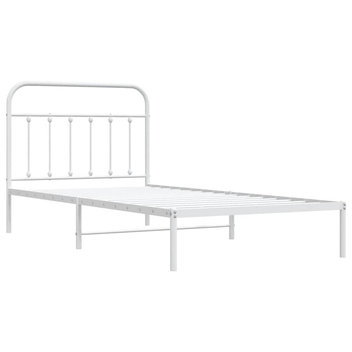 Cadru de pat din metal cu tăblie, alb, 100x200 cm - WALTI WALTI