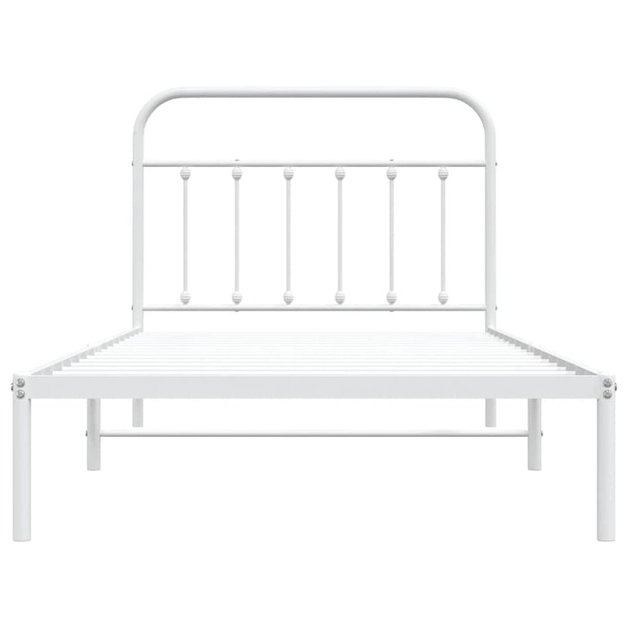 Cadru de pat din metal cu tăblie, alb, 100x200 cm - WALTI WALTI